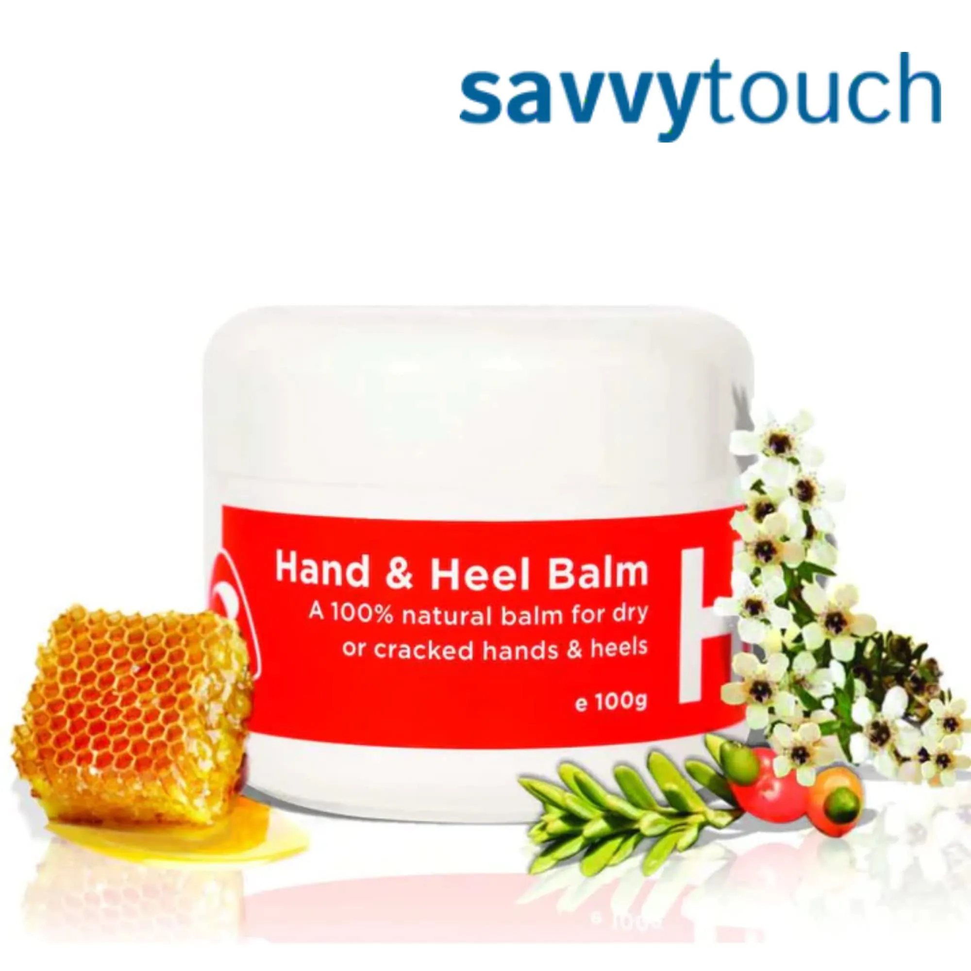 100ml Hand Heel and Foot Cream Balm for Dry Cracked Skin Treatment & Repair: 100% Natural Ingredients for Protection & Healing