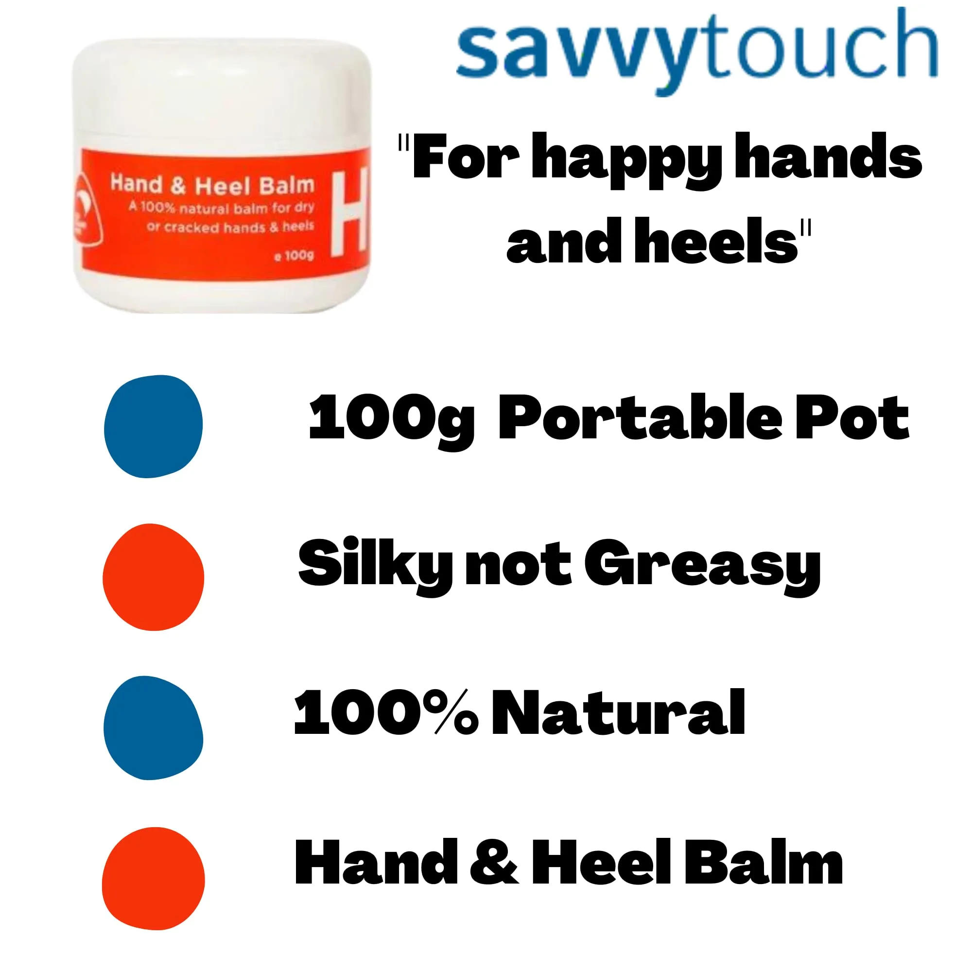 100ml Hand Heel and Foot Cream Balm for Dry Cracked Skin Treatment & Repair: 100% Natural Ingredients for Protection & Healing
