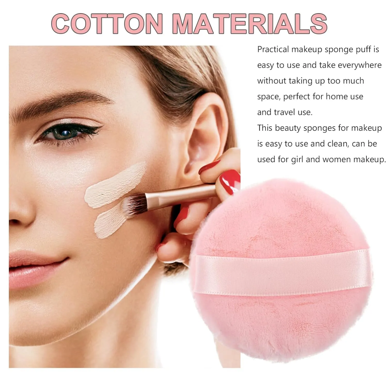 2 Pcs Loose Powder Puff Powder Puffs Makeup Sponges for Foundation Beauty Sponges for Makeup Make up Sponges for Foundation Blending Sponges Puffs for Makeup Foundation Sponge