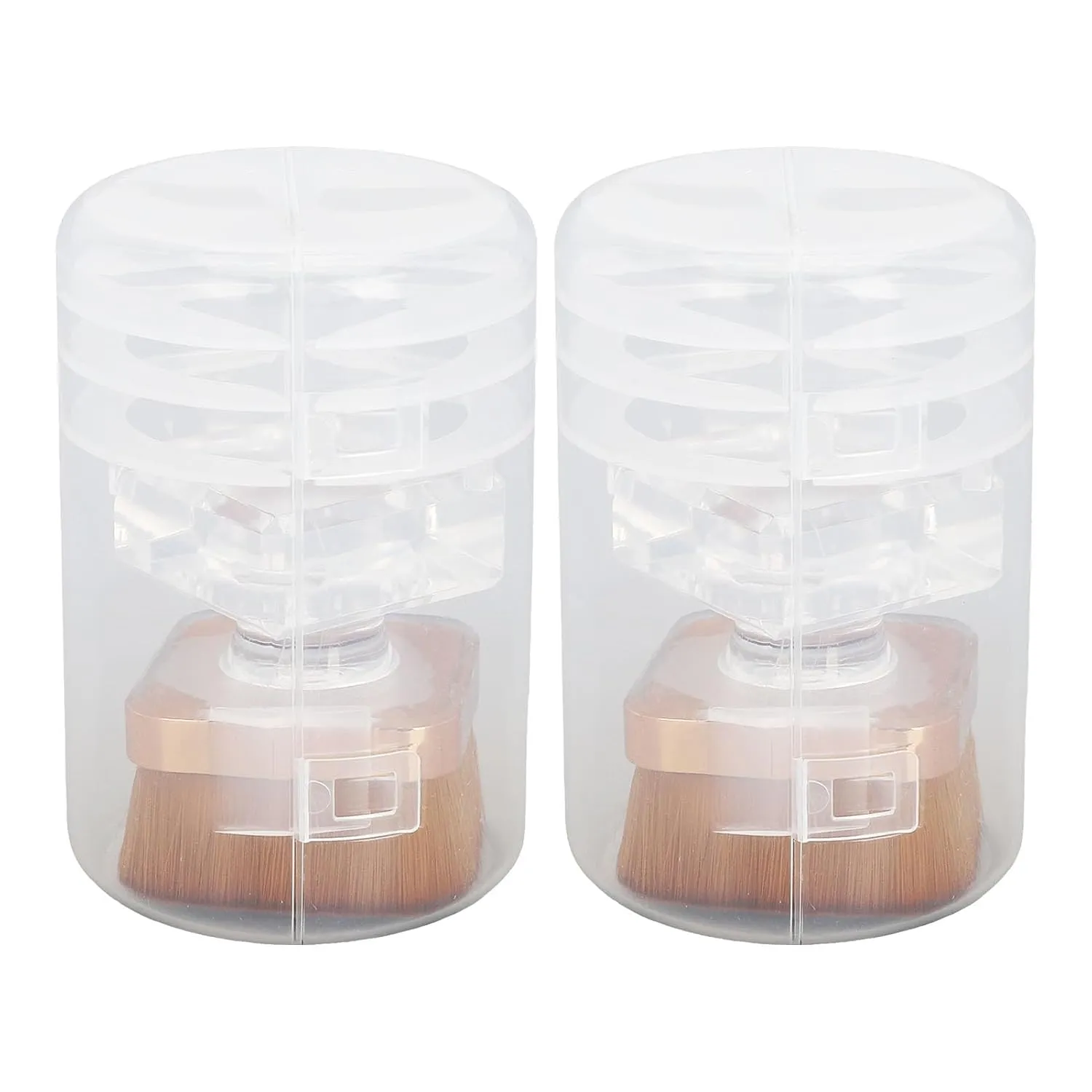 2 Sets Nail Dust Cleansing Brush Soft Hair Exquisite Handle Loose Powder Brush with Storage Box