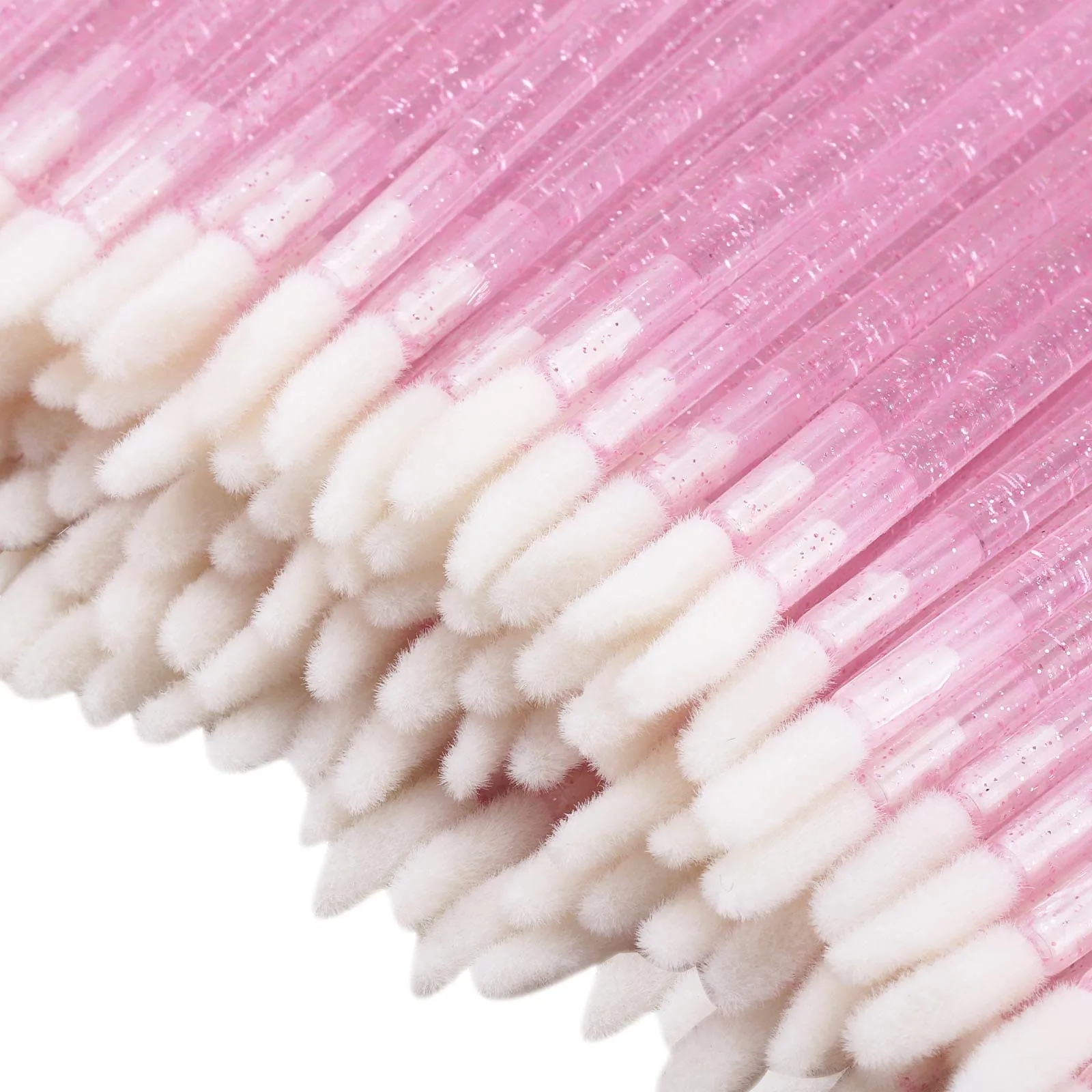 200 Pieces Crystal Lipstick Disposable Applicators Lip Wands Lip Gloss Brushes - Pink Baby Pink