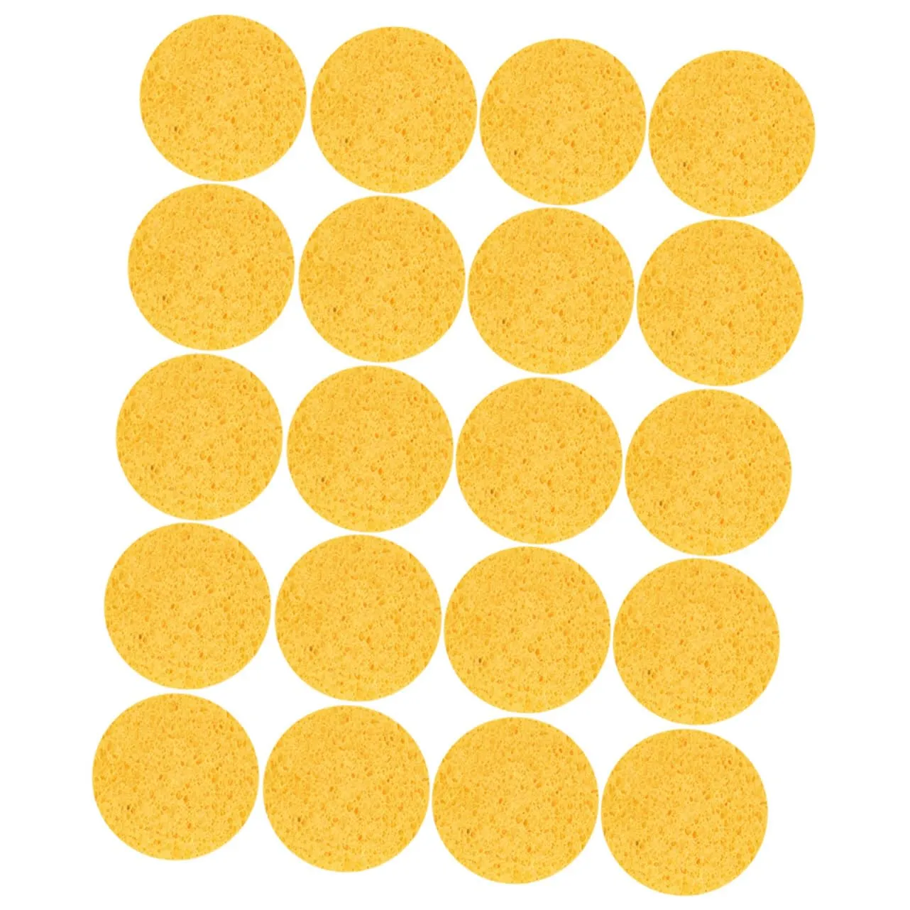 20pcs Pulp Facial Powder Puff Soft Cellulose Sponge Pads for Makeup Removal and Cleansing Shape for Daily Use Gentle Skin