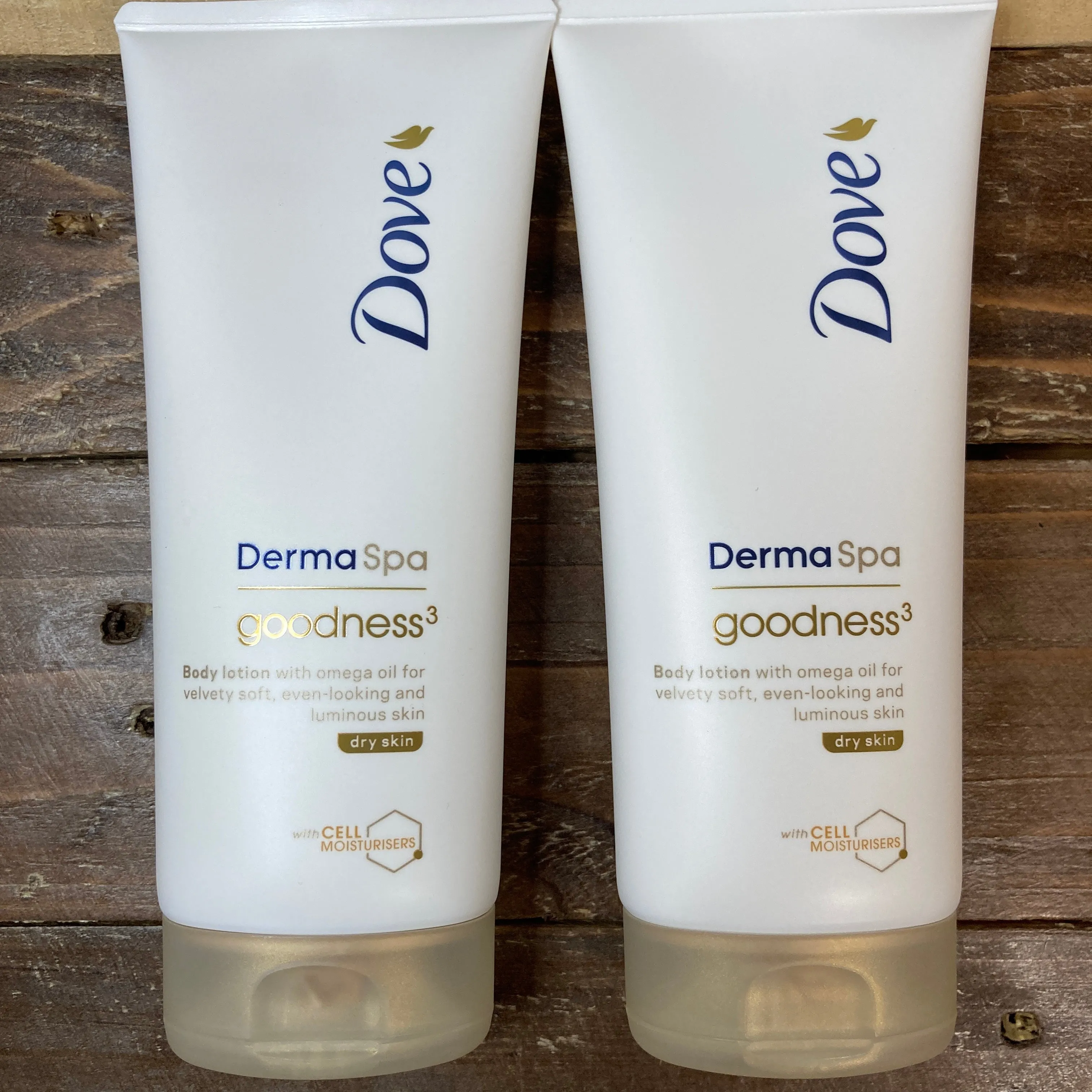 2x Dove Derma Spa Goodness 3 Body Lotion Tubes (2x200g)