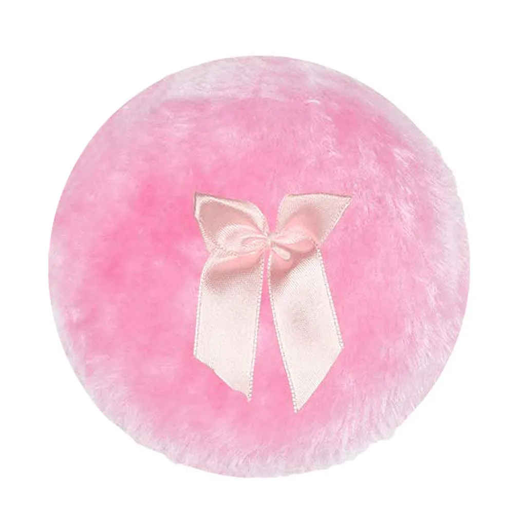 3.3 Inch Large Powder-Puff Soft Plush Powder-Puff Body Puff Ribbon Handle For Girl Women Home Office Travel Large Powder Puff And Container Makeup Powder Large Powder Puff With Body