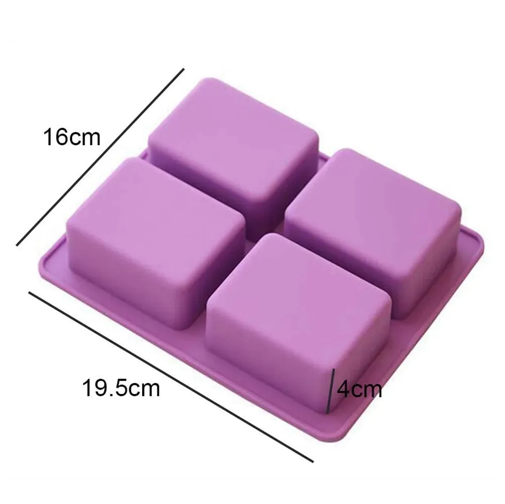 3D 4 Cavities Rectangle Life Tree Silicone Soap Mold DIY Craft Art Cake Mold Handmade Silicone Molds for Soap Candle