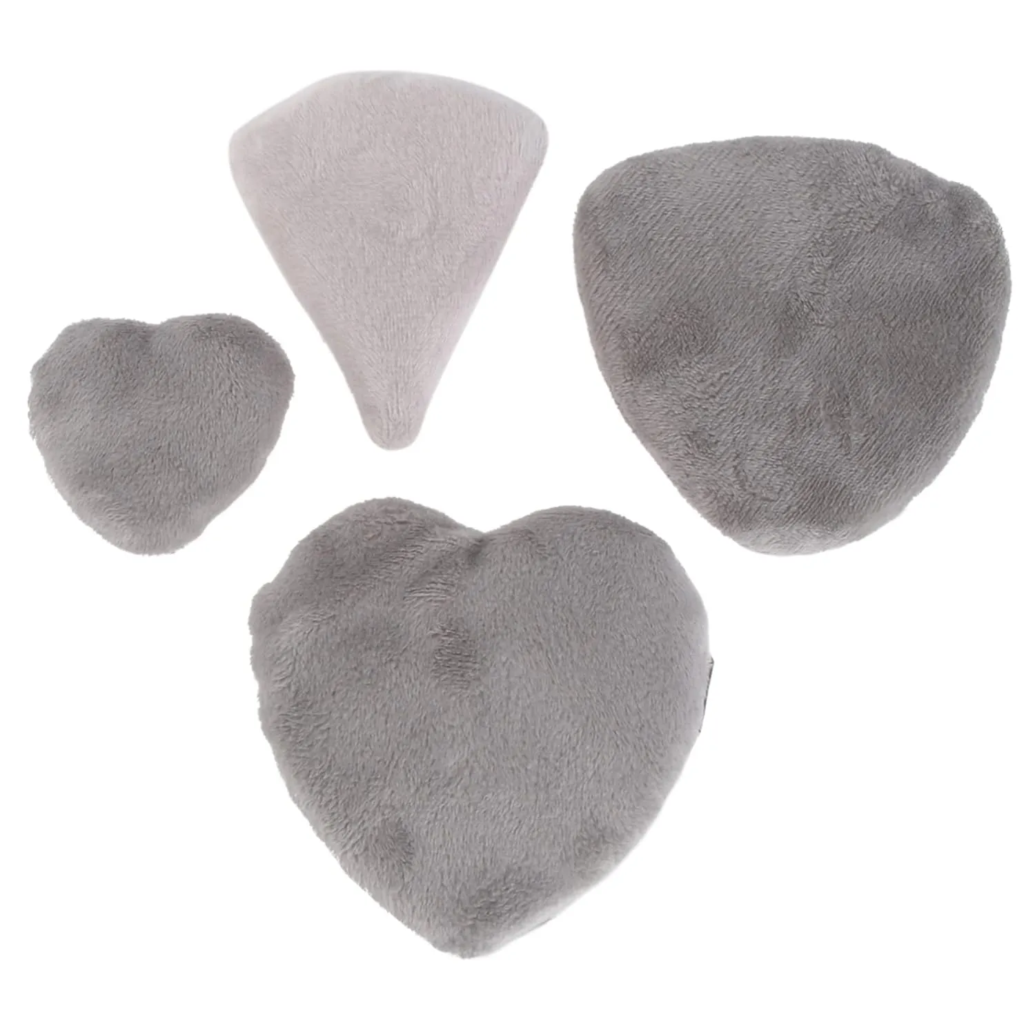 4Pcs Heart Shaped Powder Puff High Density Makeup Puff for Loose Powder Foundation Blusher Highlighter Gray for Natural Finish