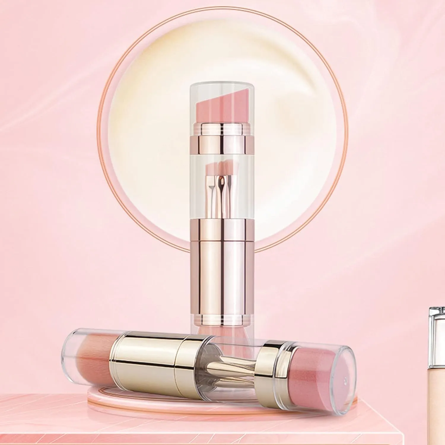 5 in 1 Makeup Brush,Beautifully Makeup Brush Kit,Portable Super Soft Fiber Cosmetic Loose Powder Eyeshadow Brushes, Premium Synthetic Powder Concealers Lip Brush for Women(Electrogilding)