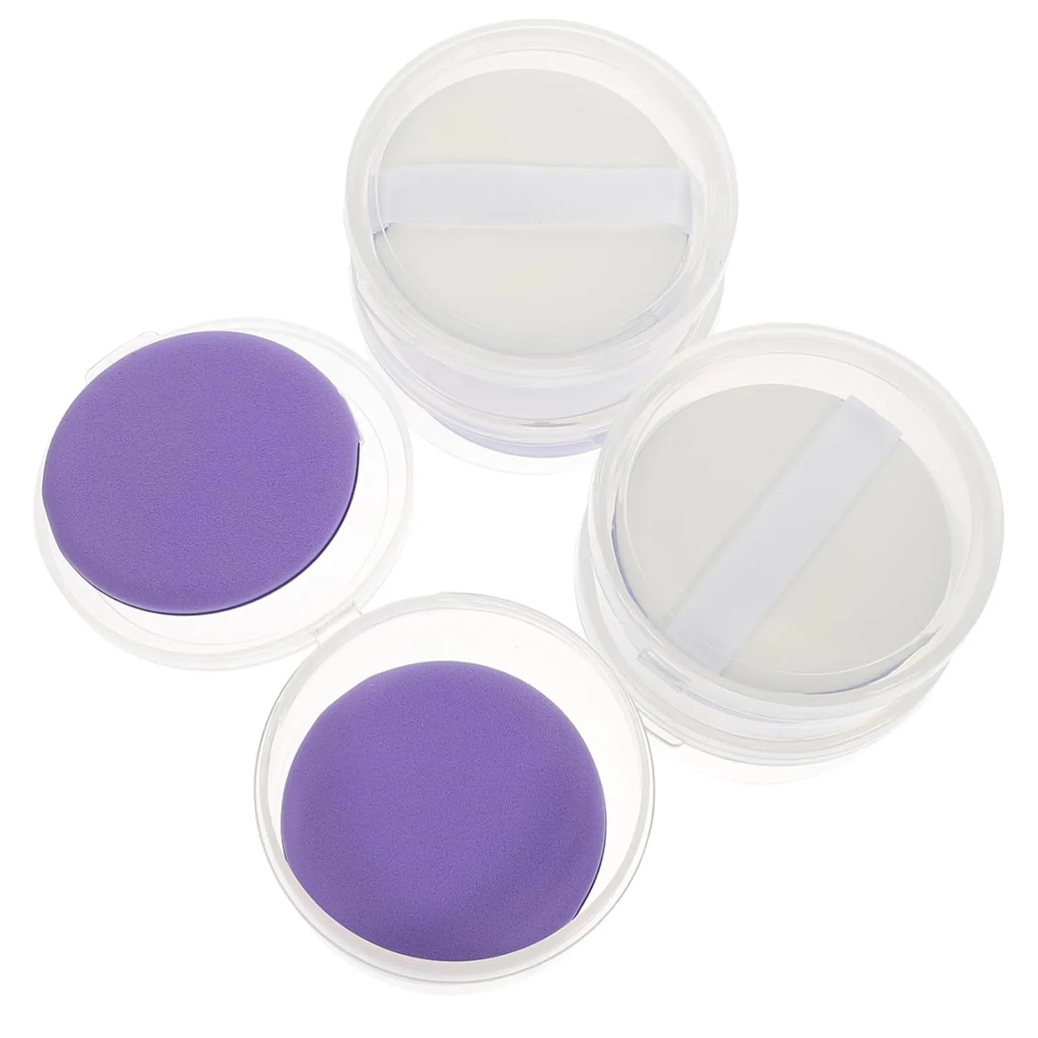 5Sets Hydrophilic Round Makeup Sponges Versatile Cosmetic for Foundation and Powder Includes Storage Boxes Easy to Clean