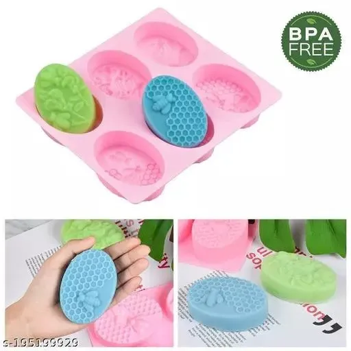 6 Cavity Silicone Honey Bee Mould Soap Mold Tray Handmade DIY Making Crafts