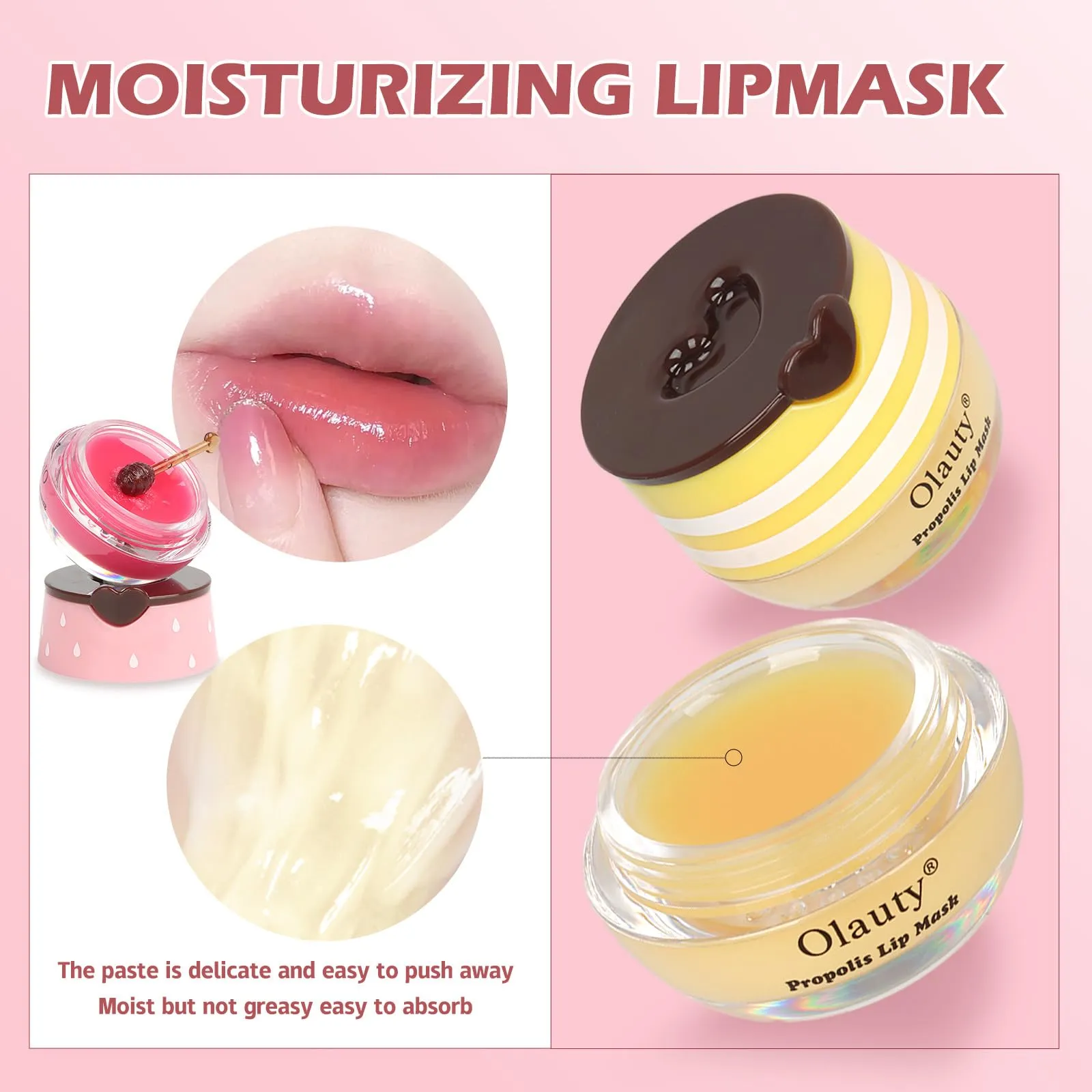 8 PCS Bee Lip Balm Honey Pot,Fruity Lip Mask Overnight Hydrating Prevention Dry and Cracked Lip Scrubs Exfoliator Lip Care, Lip Sleeping Mask Reduces Lip Lines