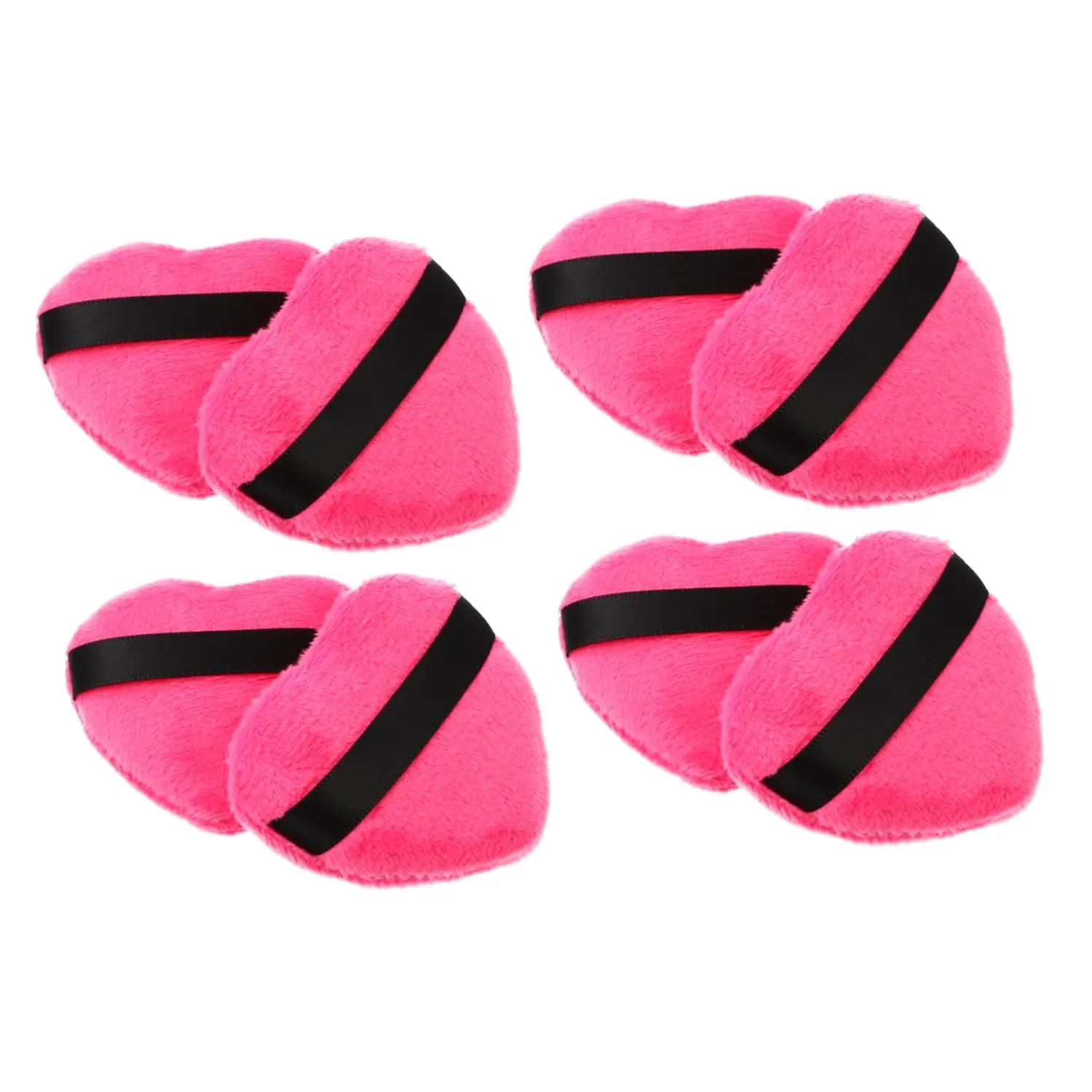 8Pcs Heart Shape Cosmetic with Strap Fluffy Loose Powder Sponges for Makeup Application for Mineral Powder Use Skin Friendly and Gentle Sensation