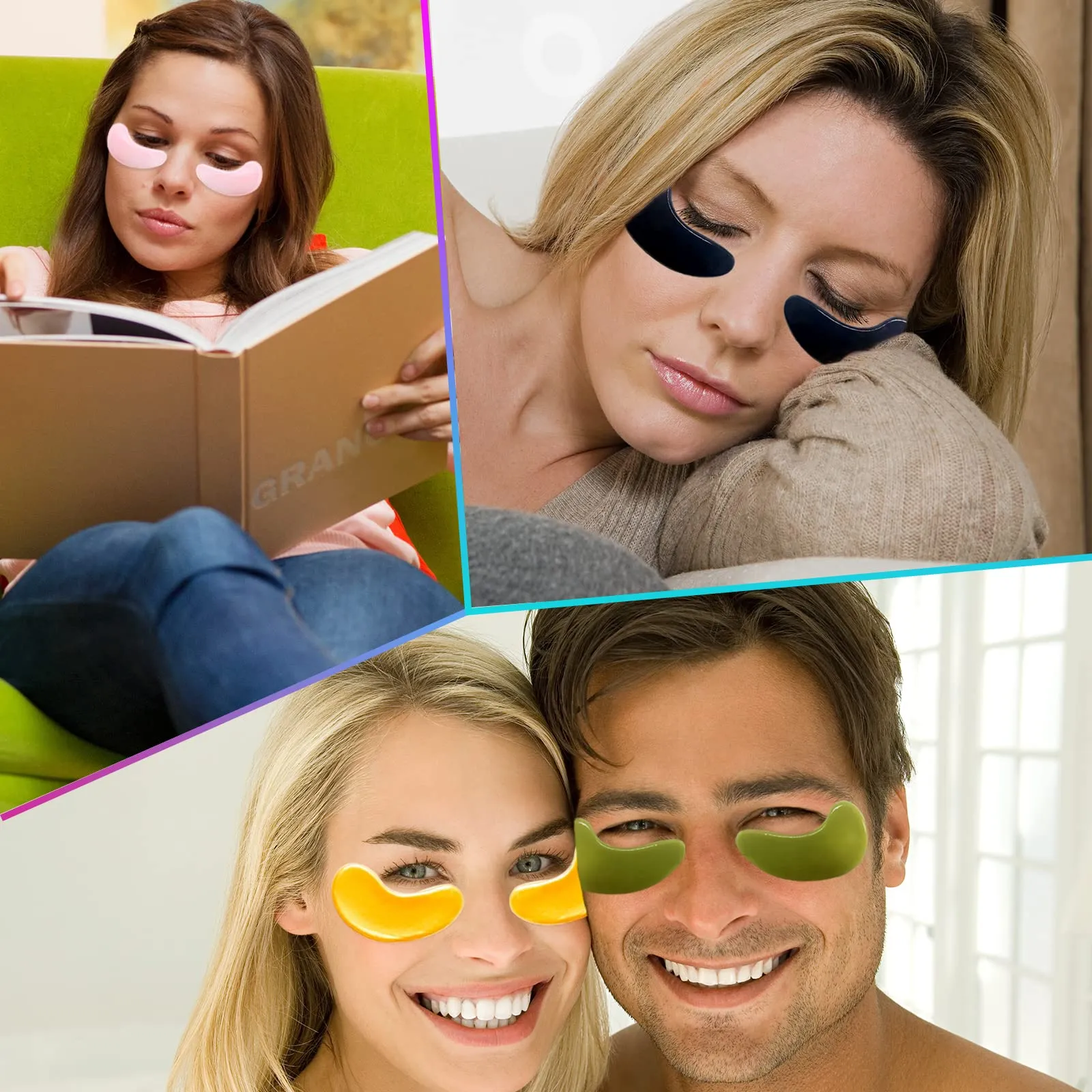 Adofect Eye Mask Collagen Eye Gel Pads Under Eye Mask for Puffiness and Dark Circle Under Eye Patches for Women and Men (Seaweed Green)