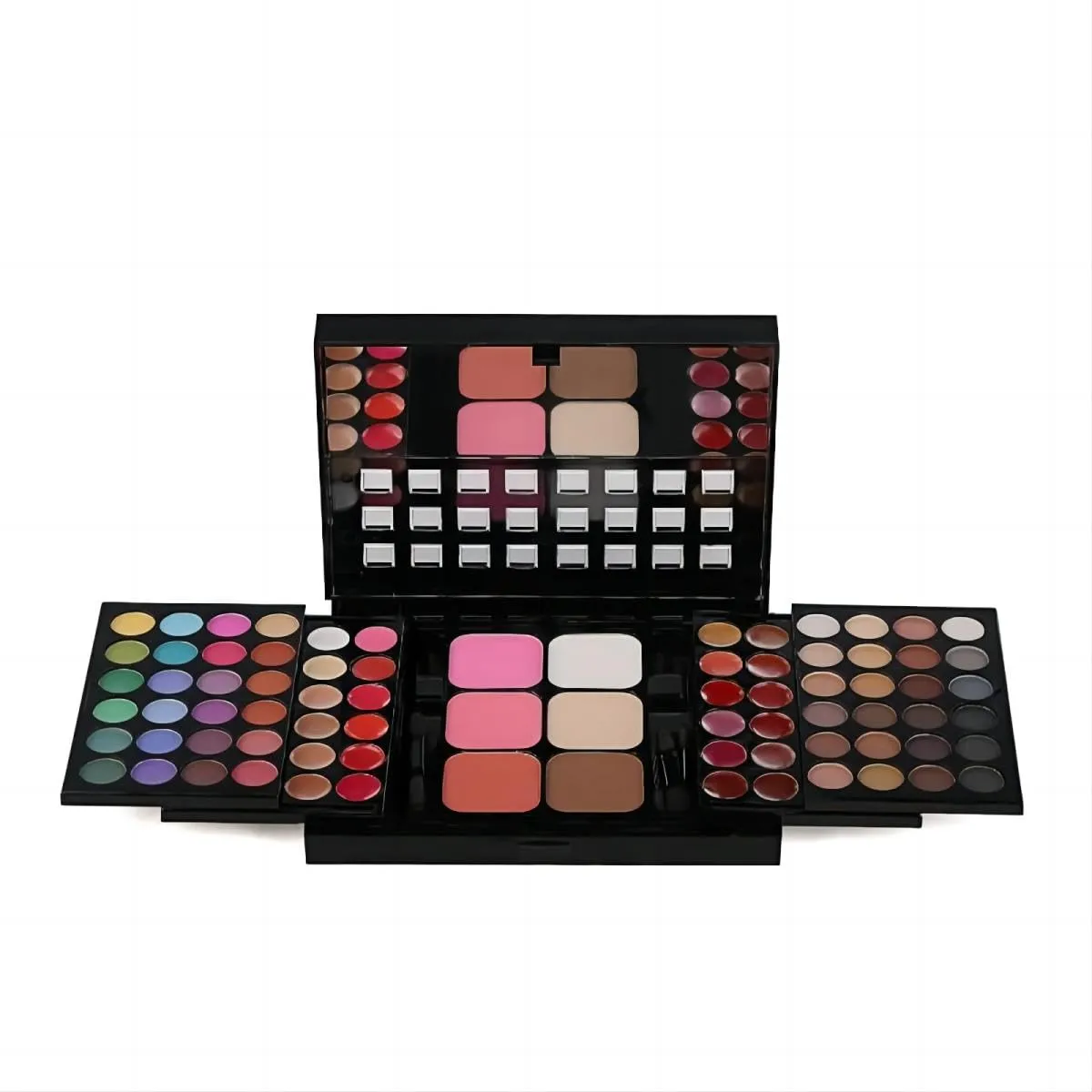 All-in-one Makeup Palette - 48 eyeshadow Palette,18 Lipstick palette,2 blush,1 concealer,2 Contour,1 powder,4 brushes With Mirror,Suitable for girls, beginners and professionals makeup gift set