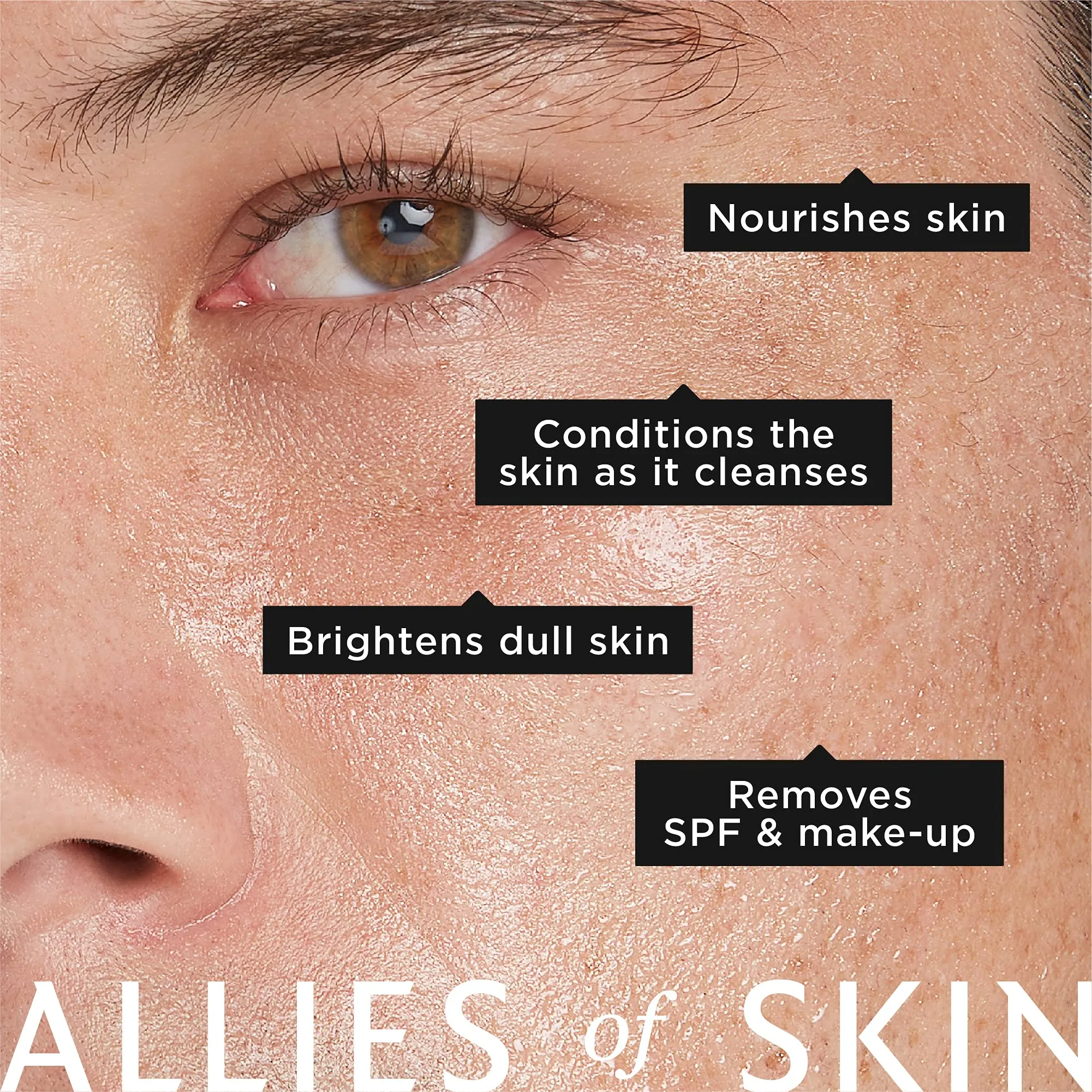 Allies of Skin Molecular Silk Amino Hydrating Cleanser: Hyaluronic Acid, Ceramides, Safflower & Moringa Oils. Nourishes, Conditions & Repairs 3.4 oz