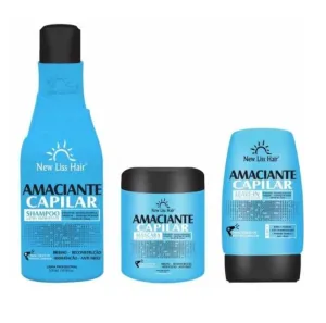 Amaciante Hair Softener Anti Frizz Home Care Treatment 3 Itens - New Liss Hair