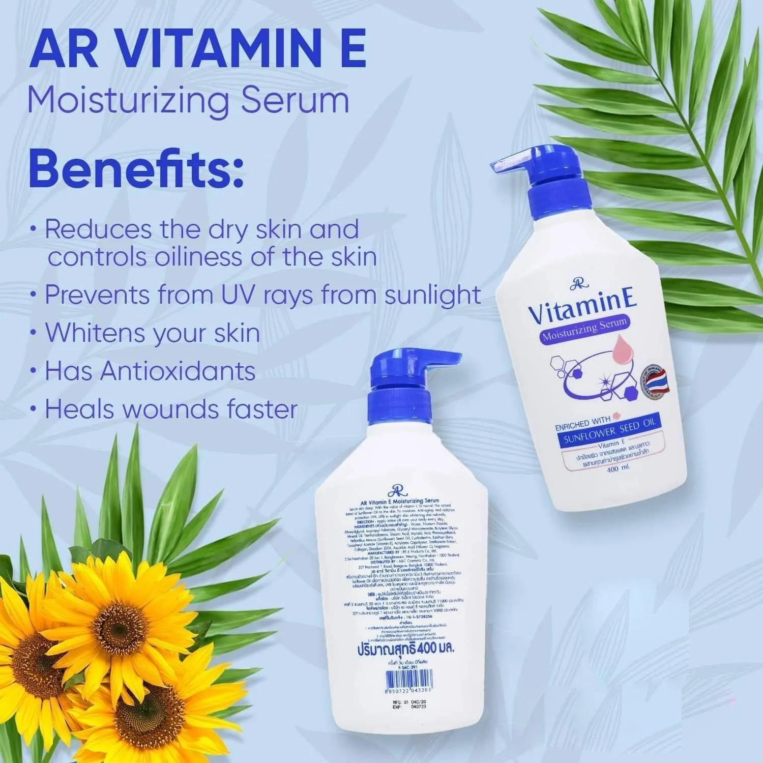 AR Vitamin E Moisturizing Serum Enriched With Sunflower Seed Oil - 400ml