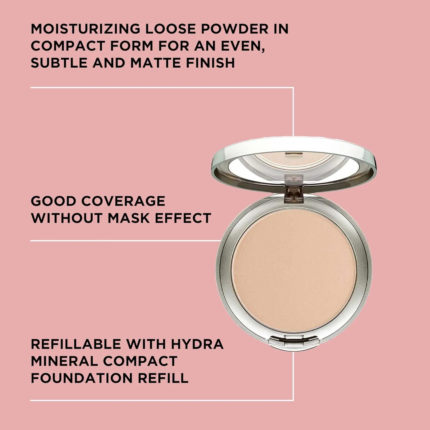 ARTDECO Hydra Mineral Compact Foundation Refill - light beige N60 - refillable system for Hydra Mineral Compact Foundation - good coverage without mask-like effect - makeup - powder - 0.35 Oz