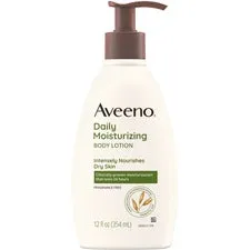 Aveeno&reg; Daily Moisturizing Lotion - Lotion - 12 oz (340.2 g) - Non-fragrance - For Dry, Sensitive Skin - Non-greasy, Non-comedogenic, Hypoallergenic, Absorbs Quickly - 1 Each
