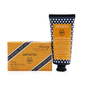 Bee Protective Honey Set: Hand Cream Hyaluronic Acid & Honey 50ml  Natural Soap Honey 125g