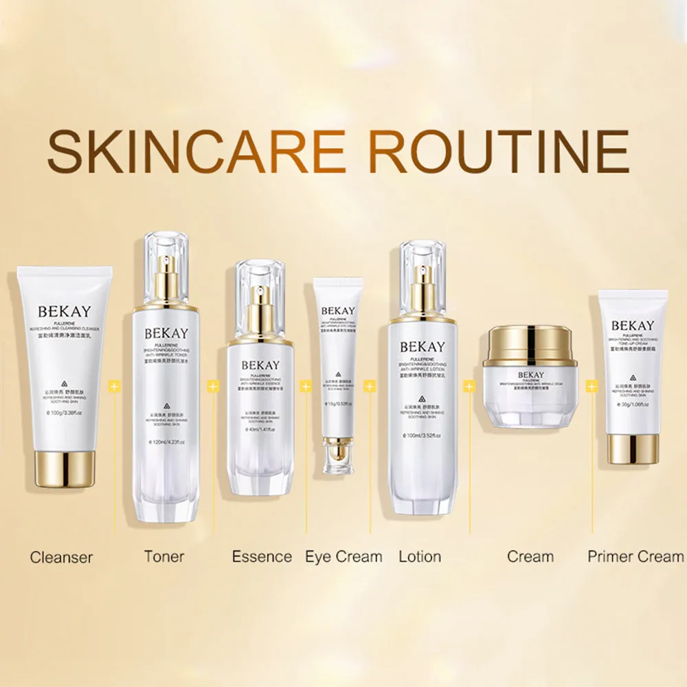 BEKAY - 7Pcs/set Fullerene Nicotinamide Skin Care Set