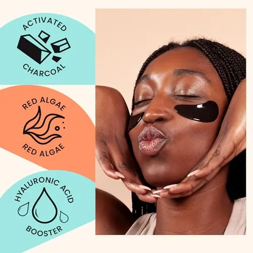 BLAQ Eye Mask, Eye Masks for Dark Circles and Puffiness, Under Eye Mask with Snow Mushroom, Green Tea Extract, Brown and Red Algae, Vegan and Cruelty-Free Under Eye Masks, Snow Circles, 5-Pack