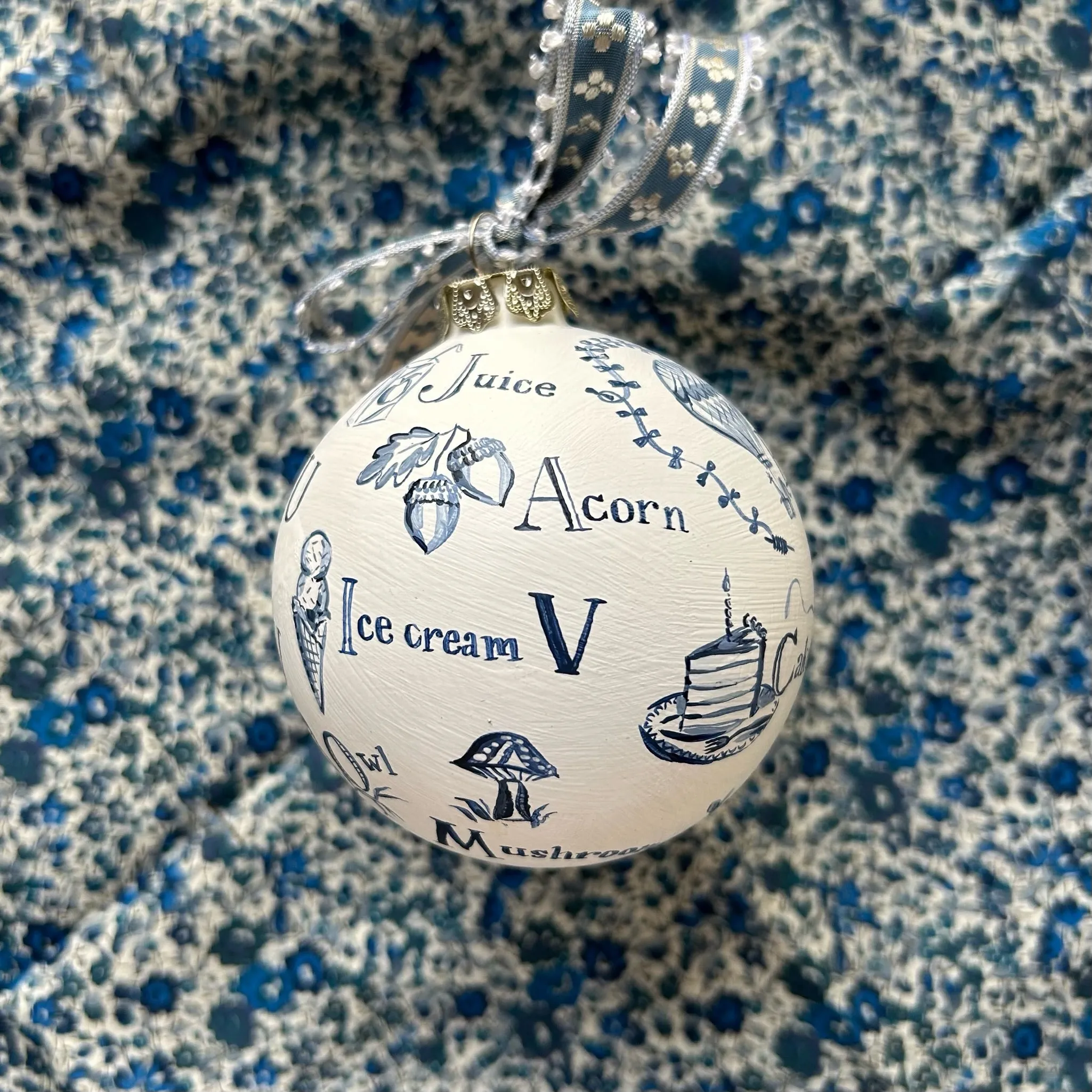 Blue and White Alphabet Ornament