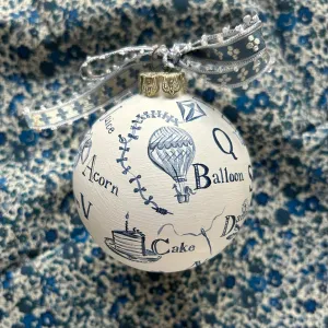 Blue and White Alphabet Ornament