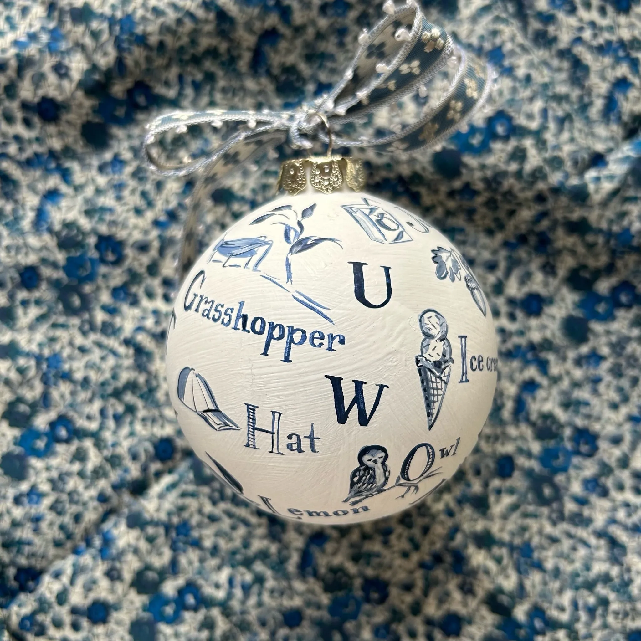 Blue and White Alphabet Ornament