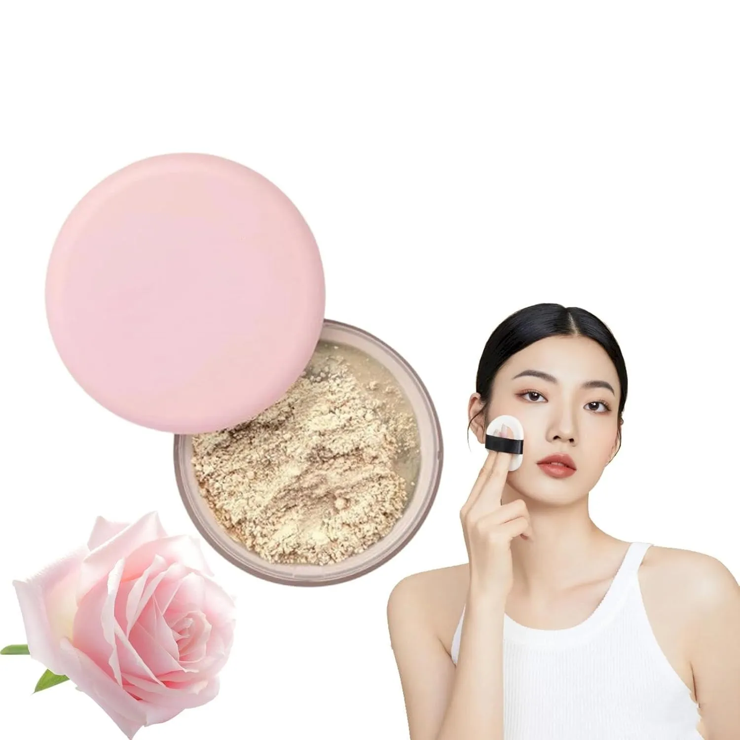 Blurring Setting Powder By Beauty Setting Powder Beauty Blurring Setting Powder Blurring Powder Setting Powder For All Skin Tones Piercing Care Eyelid Wipes (Pink, One Size)
