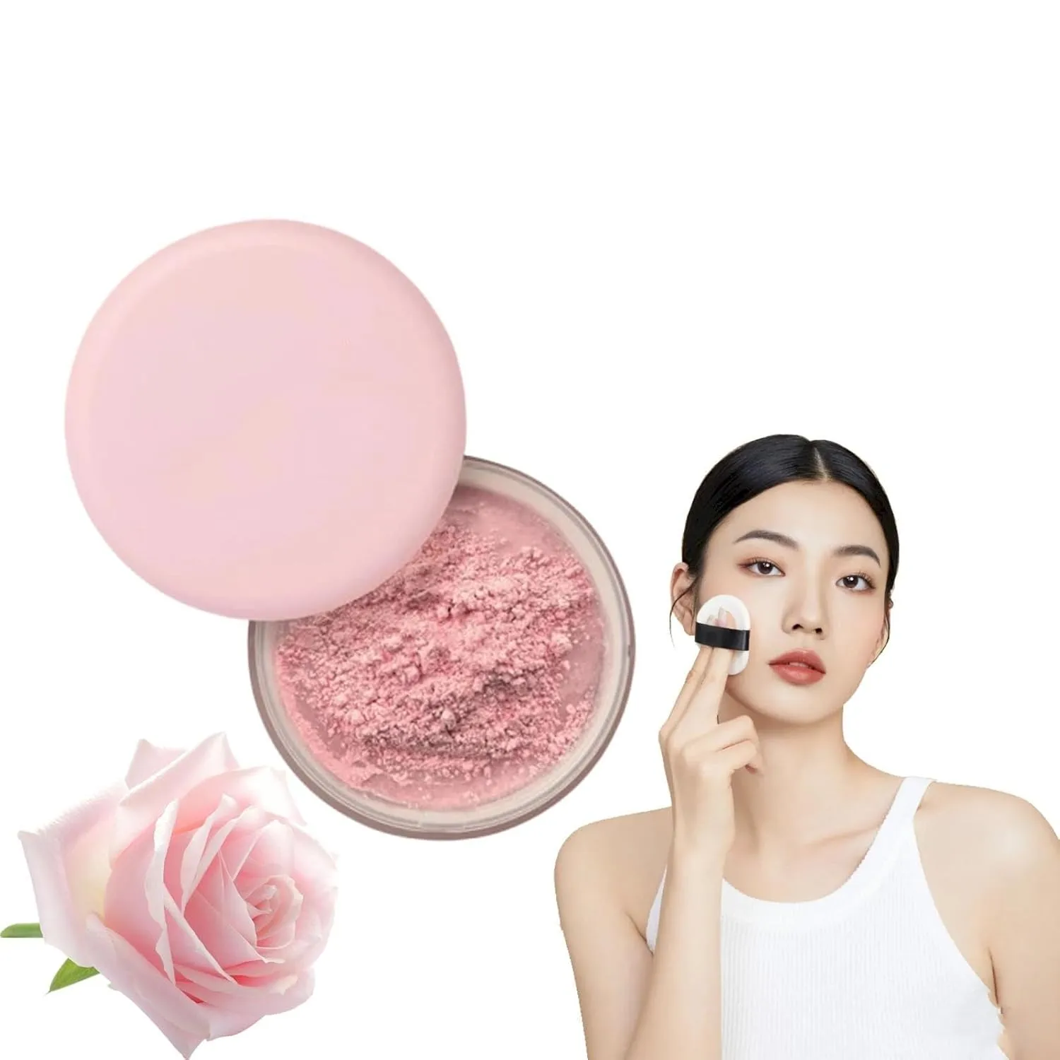 Blurring Setting Powder By Beauty Setting Powder Beauty Blurring Setting Powder Blurring Powder Setting Powder For All Skin Tones Piercing Care Eyelid Wipes (Pink, One Size)