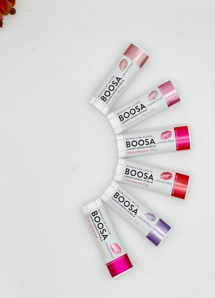 BOOSA Luxury Argan Lip Balm...Set of 6 Flavors!