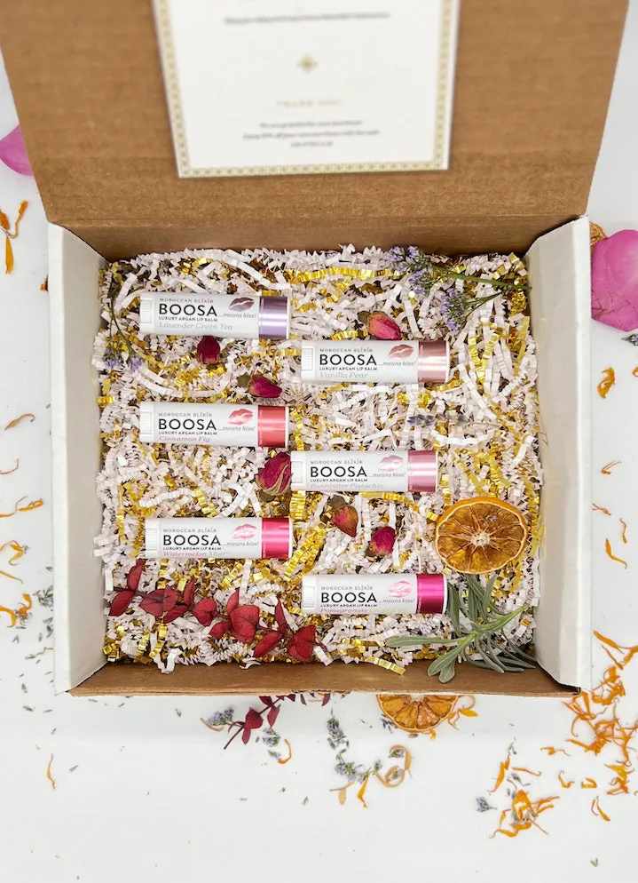 BOOSA Luxury Argan Lip Balm...Set of 6 Flavors!