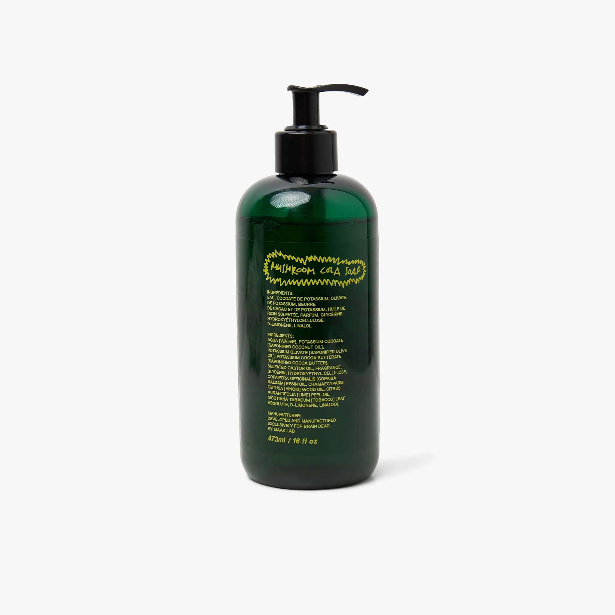 Brain Dead Shroom Cola Liquid Castile Soap 16 oz / Green