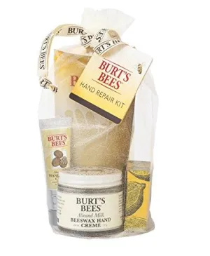 Burt's Bees Hand Repair Gift Set, 3 Hand Creams plus Gloves - Almond Milk Hand Cream, Lemon Butter Cuticle Cream, Shea Butter Hand Repair Cream