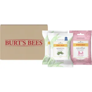 Burt's Bees Stocking Stuffers, Sensitive and Micellar Facial Towelettes With Aloe Vera and Rose Water, Pre-Moistened Towelettes for All Skin Types, Natural, 30 ct. Package (2 Pack) and 10 ct. Package