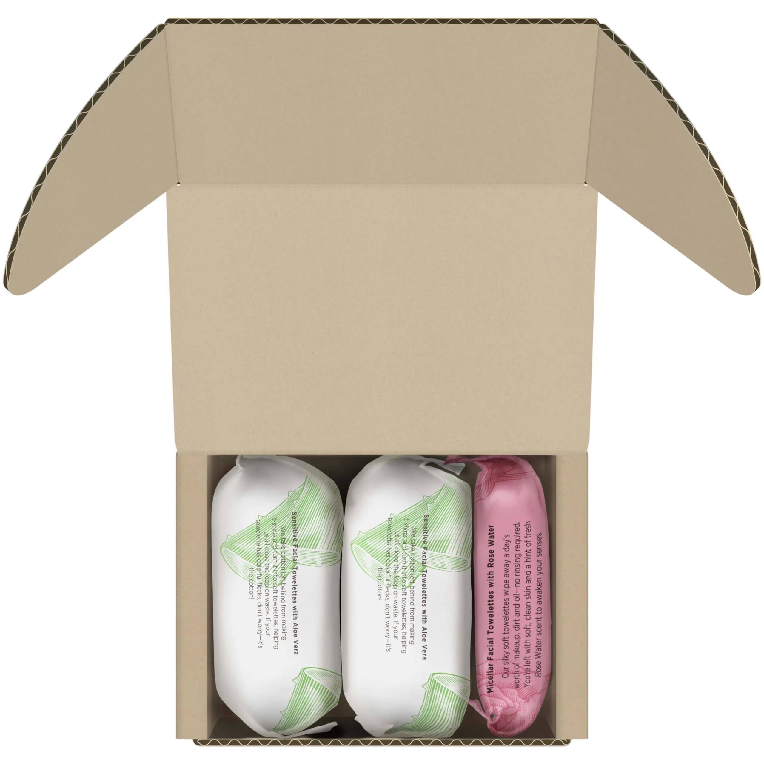 Burt's Bees Stocking Stuffers, Sensitive and Micellar Facial Towelettes With Aloe Vera and Rose Water, Pre-Moistened Towelettes for All Skin Types, Natural, 30 ct. Package (2 Pack) and 10 ct. Package