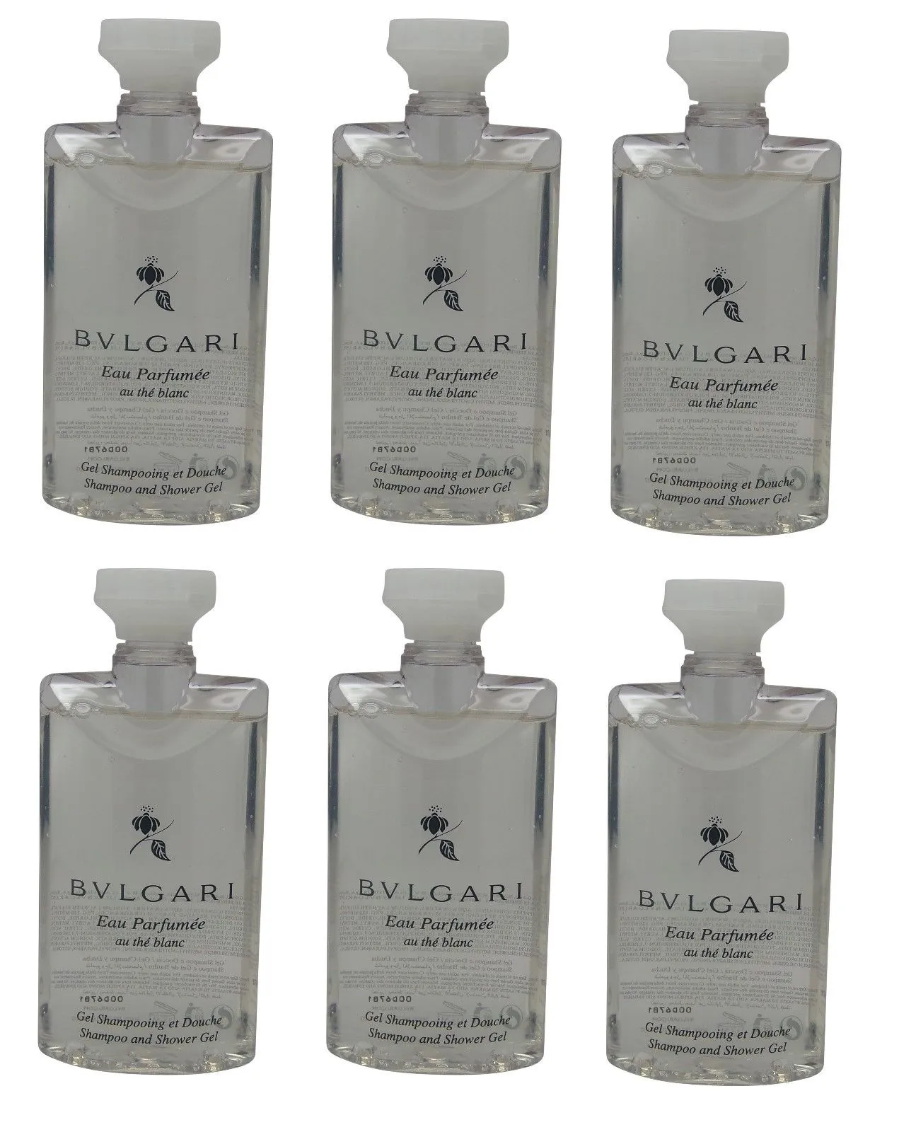 Bvlgari au the blanc Shampoo & Shower Gel lot of 6 each 2.5oz Total of 15oz