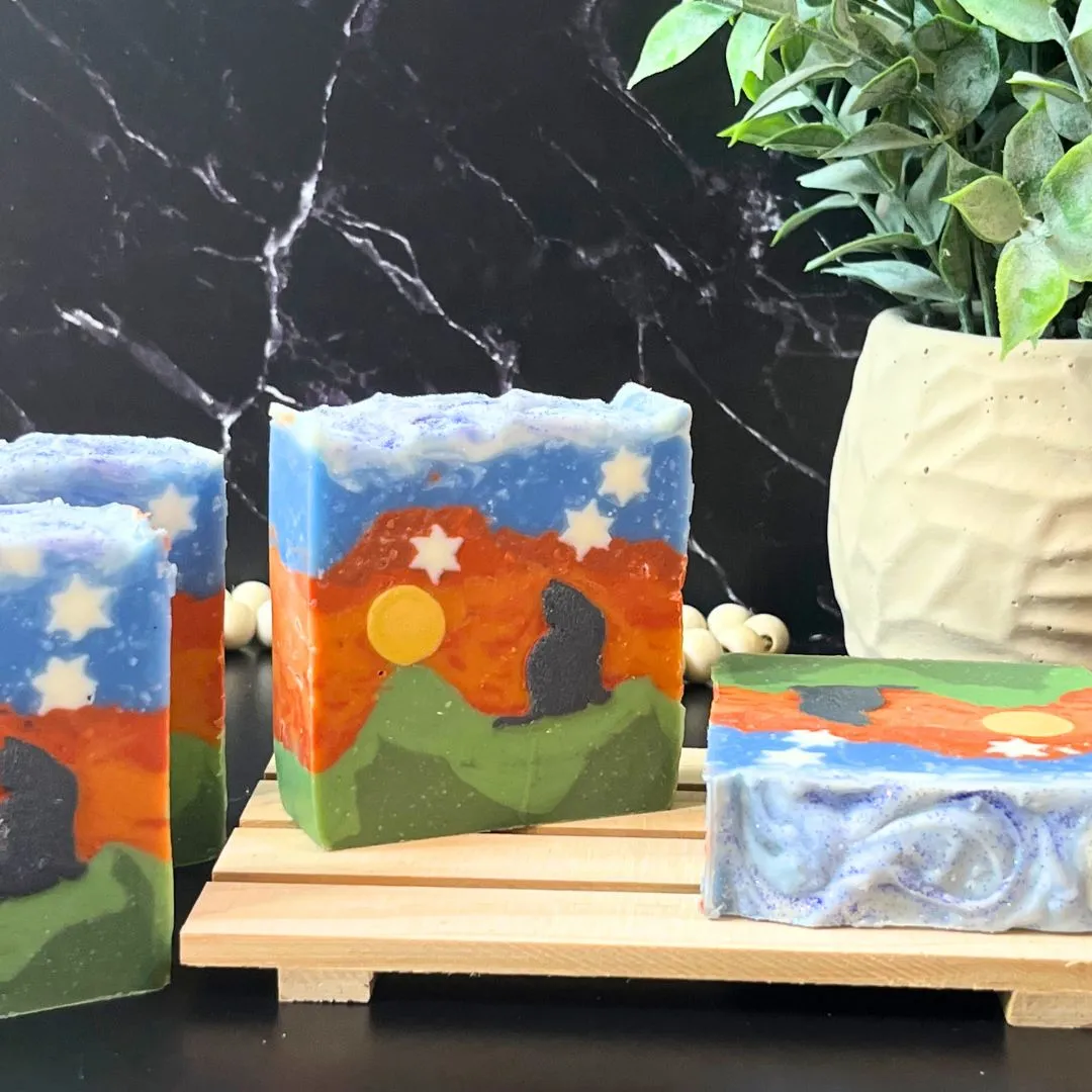 Celestial Nightscape Handmade Artisanal Landscape Soap | Plant-Based Detox Cleanser