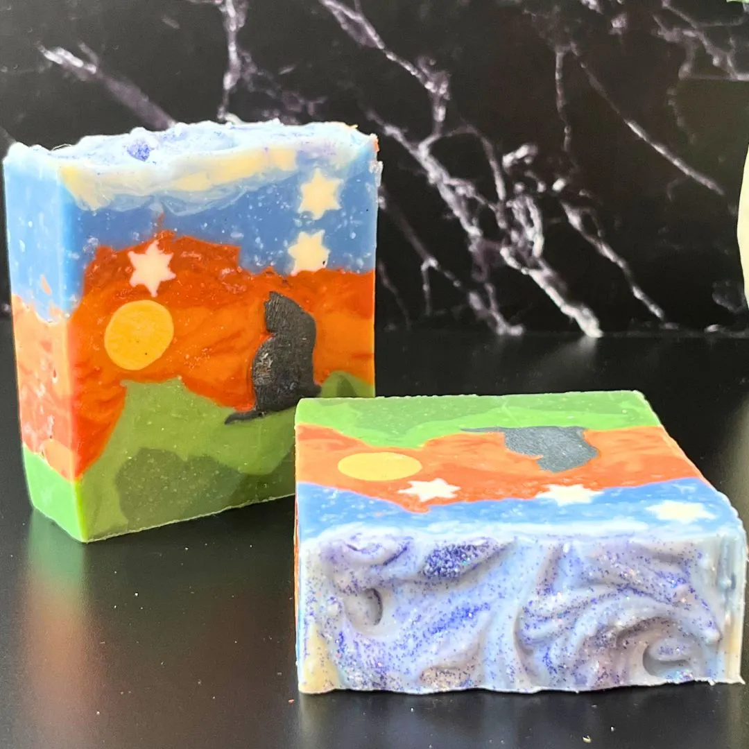 Celestial Nightscape Handmade Artisanal Landscape Soap | Plant-Based Detox Cleanser
