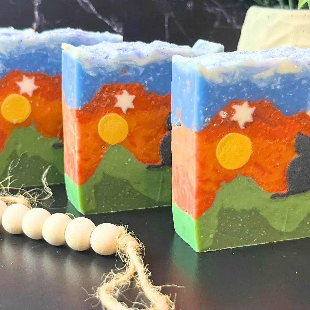Celestial Nightscape Handmade Artisanal Landscape Soap | Plant-Based Detox Cleanser