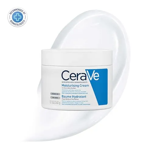 CeraVe Moisturizing Cream For Dry To Very Dry Skin (340gm) - Formulated with 3 Essential Ceramides And Hyaluronic Acid | Non-Comedogenic Moisturizer