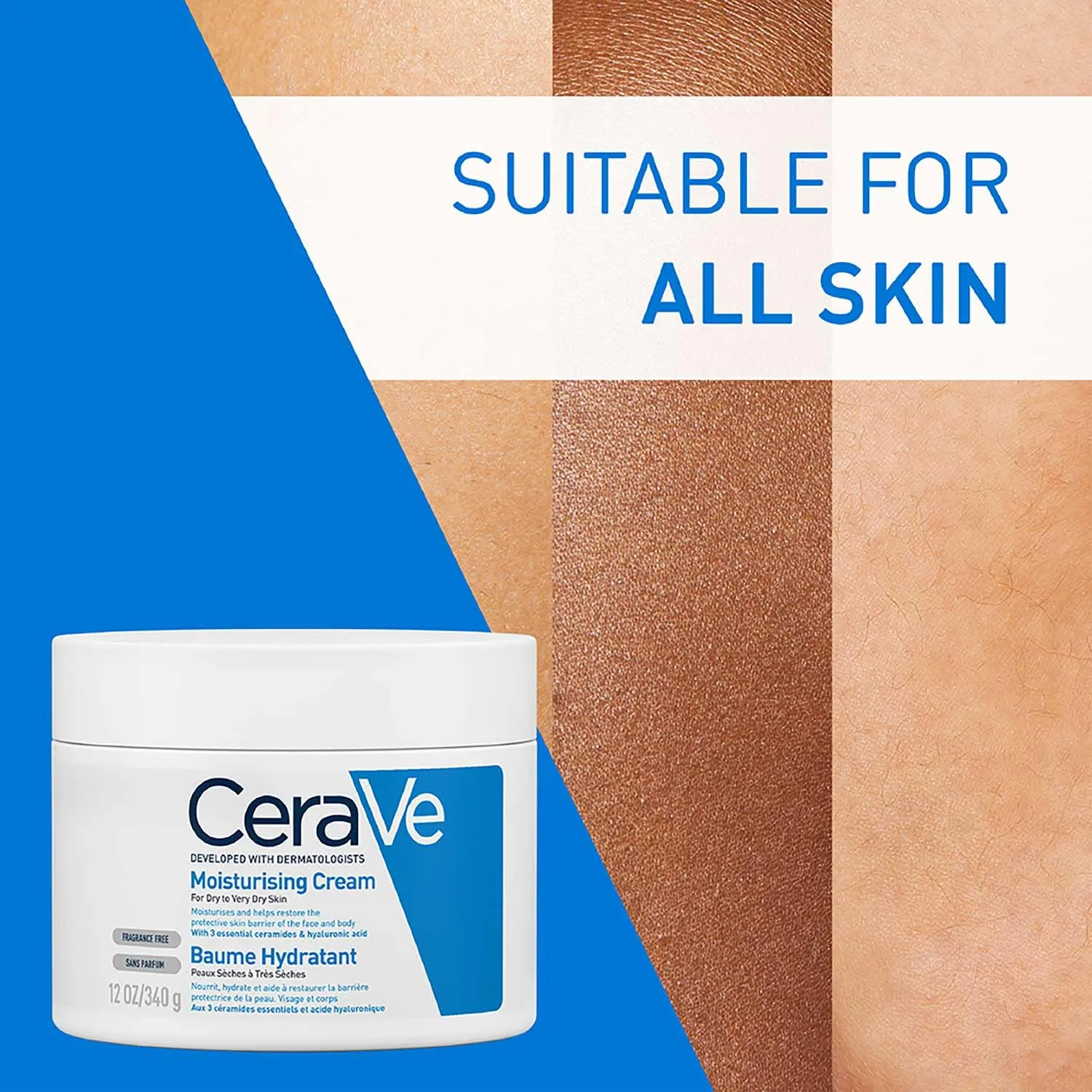 CeraVe Moisturizing Cream For Dry To Very Dry Skin (340gm) - Formulated with 3 Essential Ceramides And Hyaluronic Acid | Non-Comedogenic Moisturizer