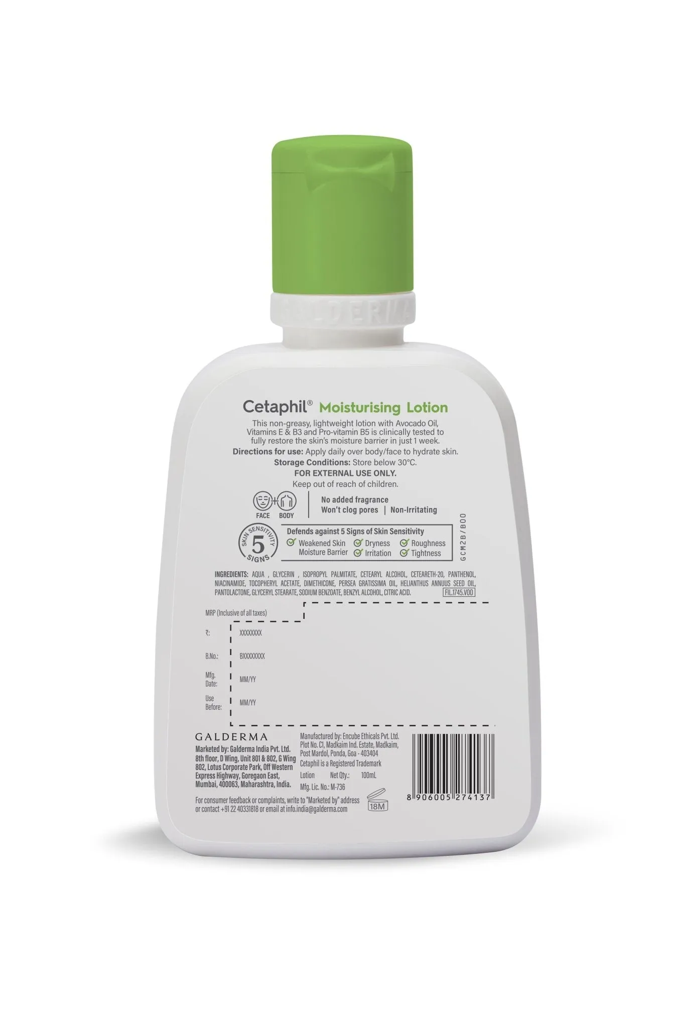 Cetaphil Moisturizing Lotion for Sensitive Skin - Lightweight Care (100ml)