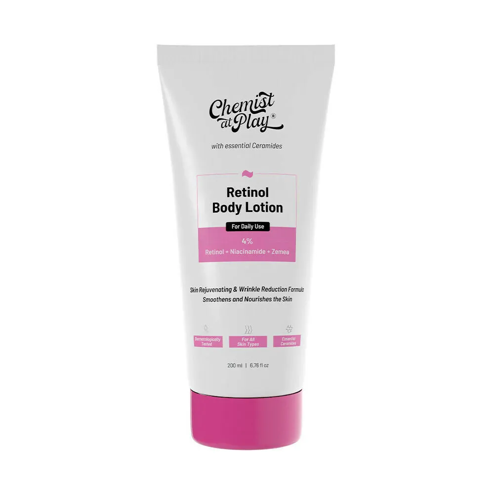 Chemist At Play Retinol Anti-Aging Body Lotion   Exfoliating Body Scrub Combo