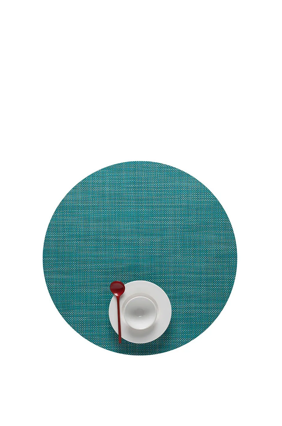 Chilewich Minibasket Weave Round Tablemat In Turqouise