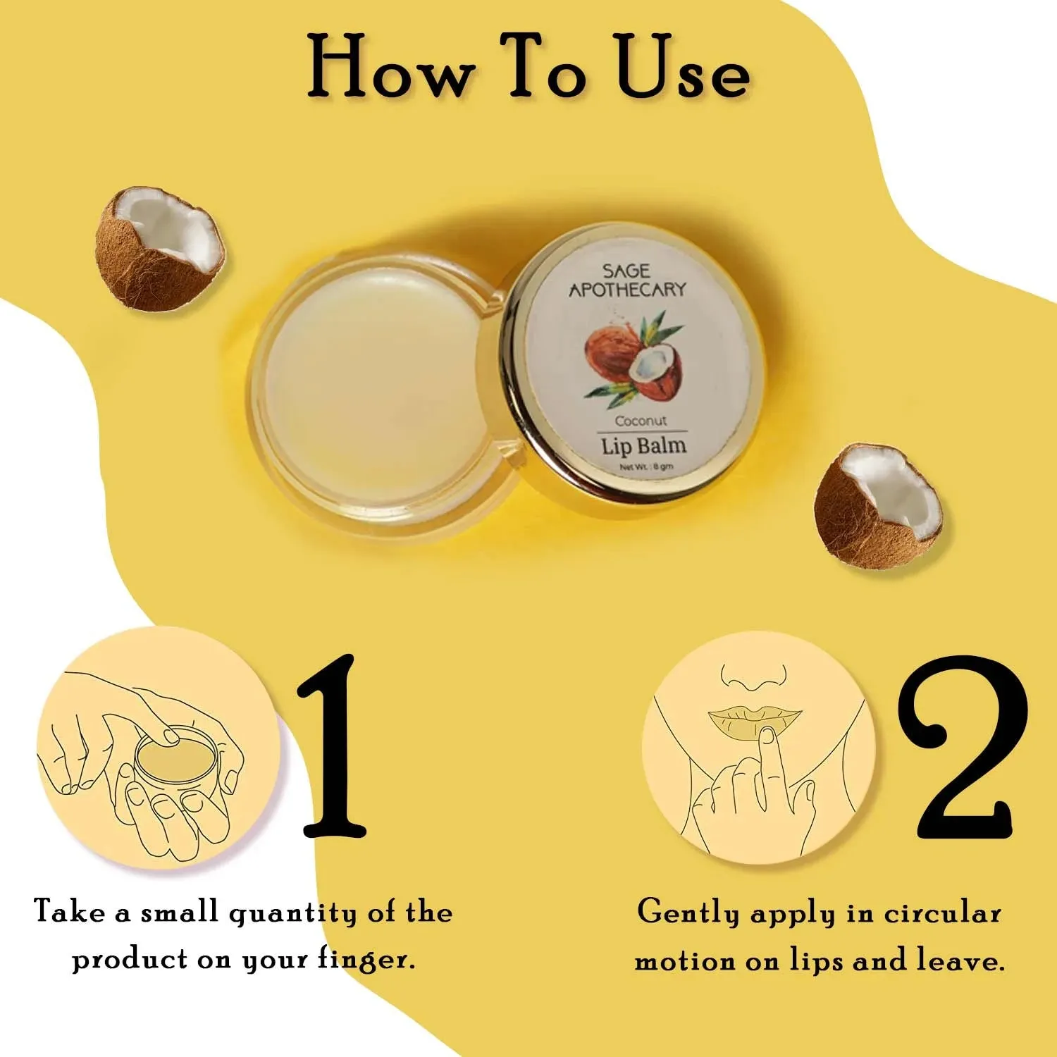 Coconut Lip Balm to Protect & Heal Lips Lighten and Brighten Dark Lips