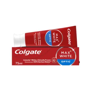 Colgate Max Optic Whitening Toothpaste Remove 100% Surface Stains (UK) 75mL Tubes