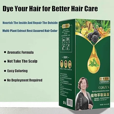 Corzen Natural Plant Bubble Hair Dye Shampoo Pack (26ml x 10 bags)