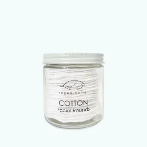 Cotton Facial Rounds in Jar- Reusable Facial Rounds, Washable & Reusable, 100% Organic Cotton Flannel, 30 Pack, In Jar
