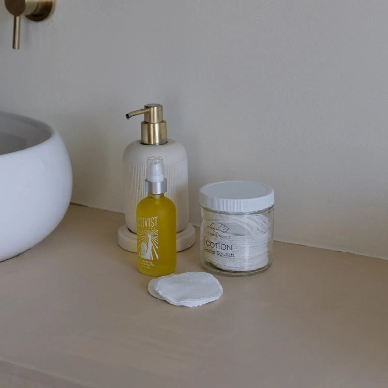 Cotton Facial Rounds in Jar- Reusable Facial Rounds, Washable & Reusable, 100% Organic Cotton Flannel, 30 Pack, In Jar